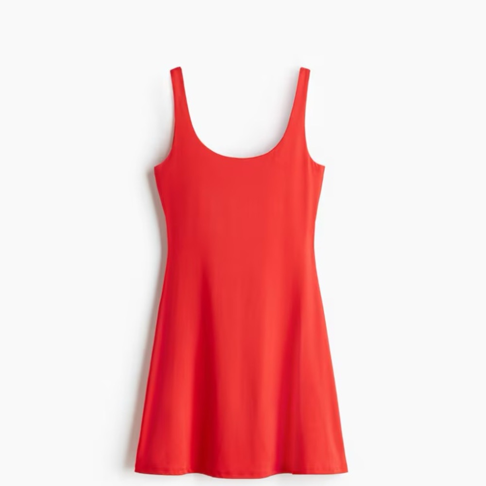 H&M NWT Square Jersey Stretchy Dress Dark Burgundy XXL Elegant Sleeveless Dress - Picture 5 of 12